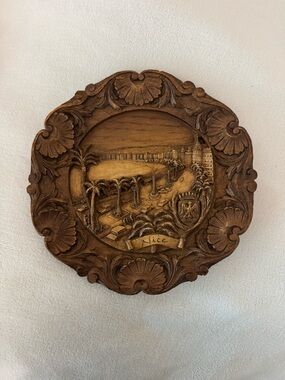 Vintage French Wall Plaque Carved Look Relief Made in France